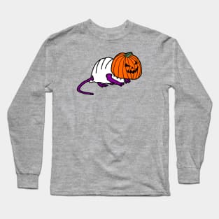 Cute Rat Wearing Halloween Horror Costume Long Sleeve T-Shirt